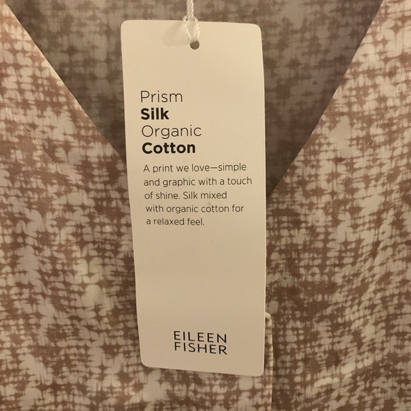 Eileen Fisher Prism Silk Organic Cotton V Neck Top Size M NWT - Picture 6 of 8
